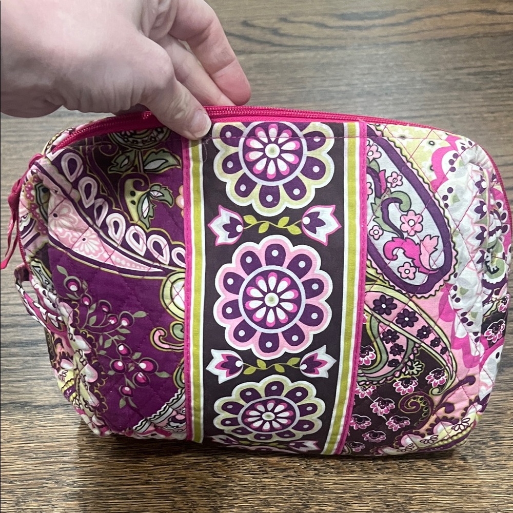 Vera Bradley Floral Pink and Purple Cosmetic Case - Picture 3 of 6